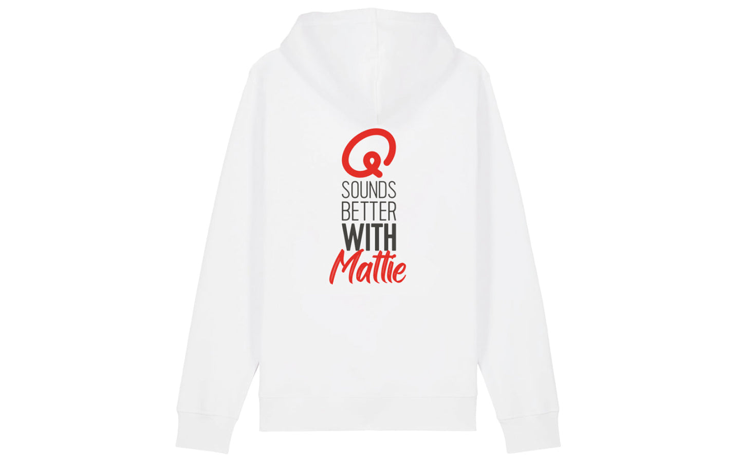 Hoodie - Q Sounds Better With You - gepersonaliseerd - wit - afbeelding 3