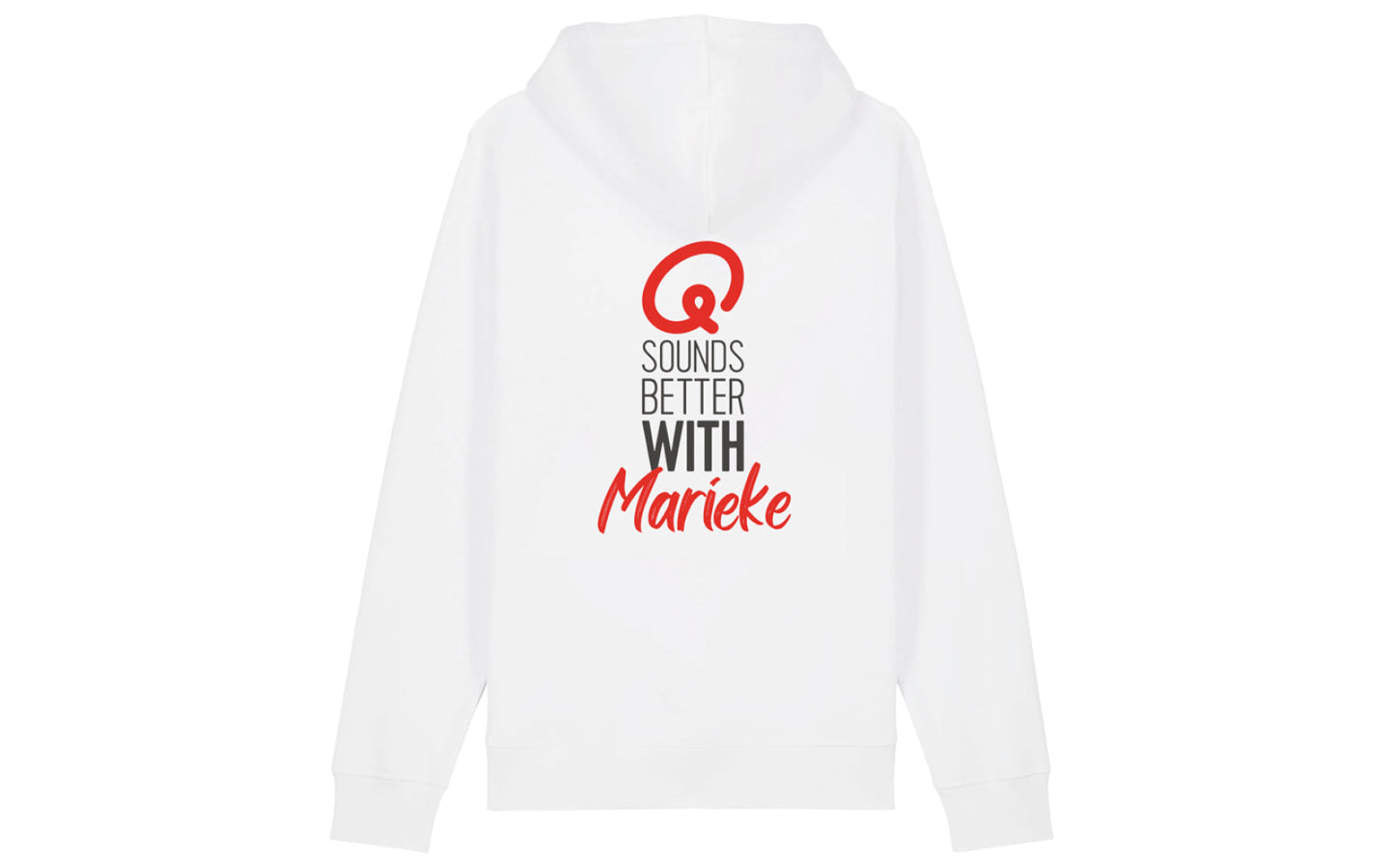 Hoodie - Q Sounds Better With You - gepersonaliseerd - wit - afbeelding 4