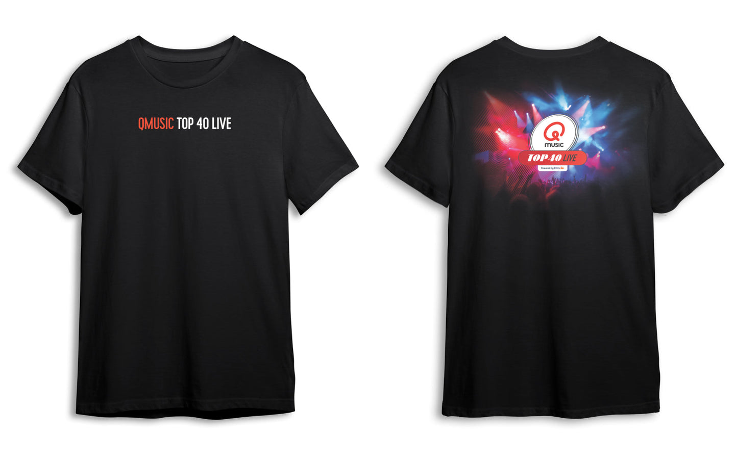 T-shirt Qmusic top 40 - zwart - afbeelding 1