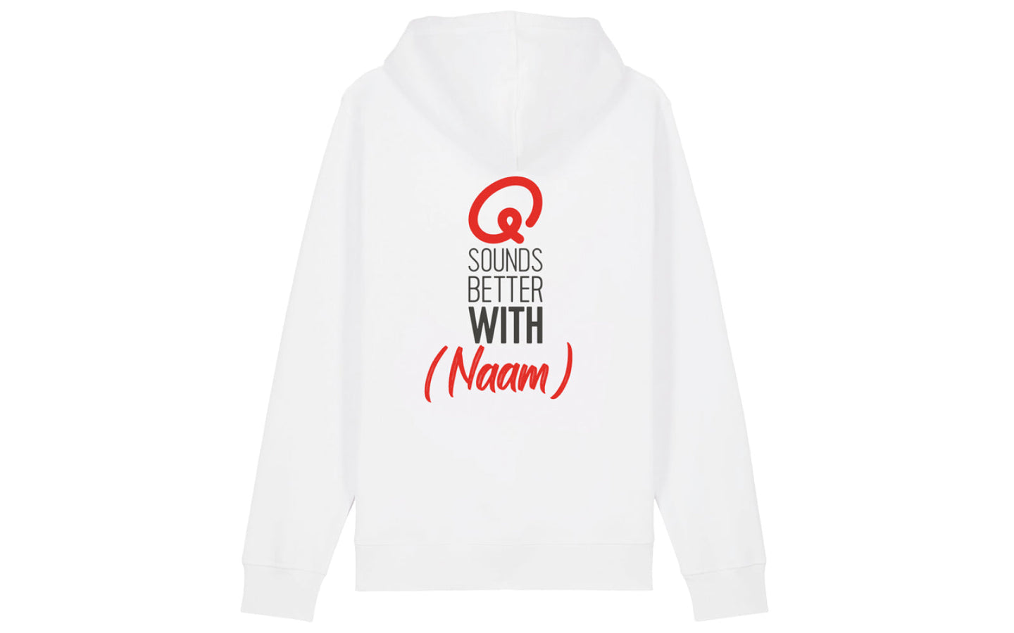 Hoodie - Q Sounds Better With You - gepersonaliseerd - wit - afbeelding 1