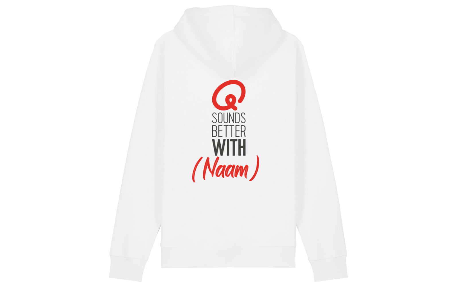 Hoodie - Q Sounds Better With You - gepersonaliseerd - wit - afbeelding 1