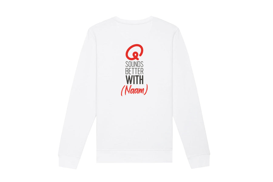 Sweater - Q Sounds Better With You - gepersonaliseerd - wit - afbeelding 1